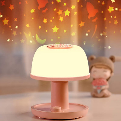 Veilleuse pour tout-petits, projecteur d'étoiles DEL avec minuterie, rose | Lumière douce et agréable pour les yeux, luminosité réglable, batterie rechargeable de 3000 mAh, couleurs changeantes, format portable pour l'heure du coucher