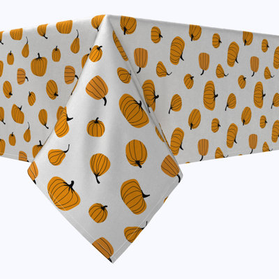 Fabric Textile Products, Inc. Square Tablecloth, 100% Cotton, Simple Pumpkin Design