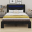 Base de lit en bois avec ports USB et tête de lit avec éclairage DEL, rangement sous le lit-327649070-327649071