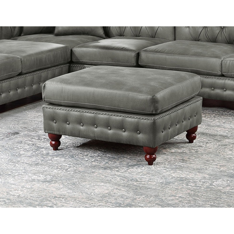 Meuble de salon 1pc avec repose-pieds capitonné, Brun