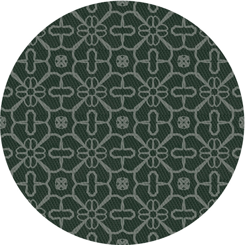 Geometric Indoor Rug, Round 3'