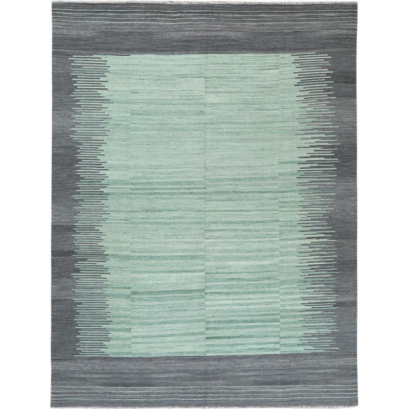 Tapis unique en laine noué à la main 8 pi 2 po x 10 pi 1 po nouvel âge Fazeel