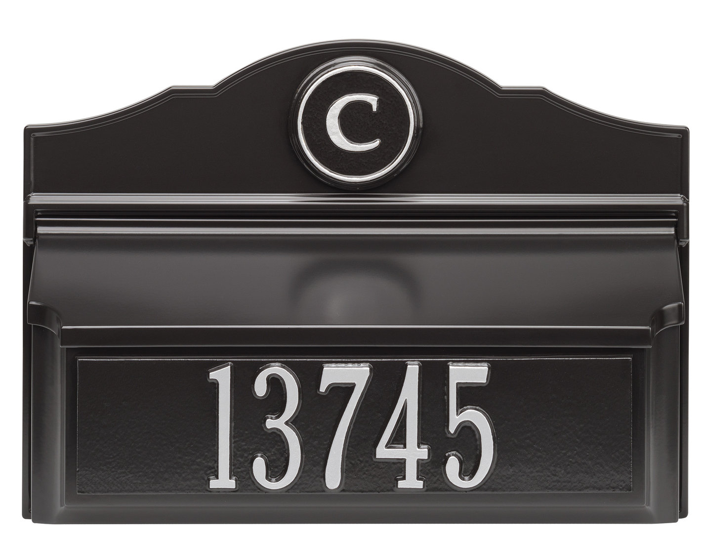 Wall Mounted Mailbox, Black/Silver, Yes