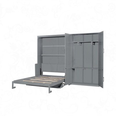 Grand lit escamotable mural avec placard