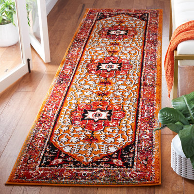 Vintage Hamadan 259 Area Rug In Red / Orange