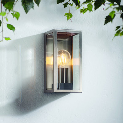 Hudnall 1 - Bulb 24 cm H Hardwired Seeded Glass Outdoor Wall Light