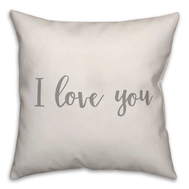  Coussin décoratif I Love You, Blanc, Housse de coussin