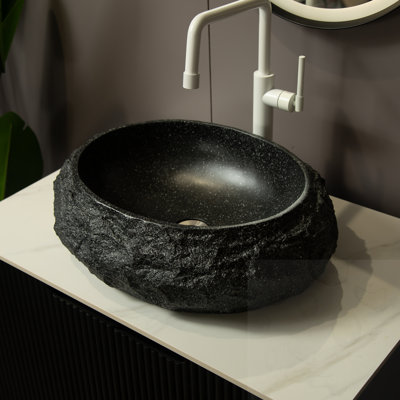 Lavabo de salle de bain ovale irrégulier en résine