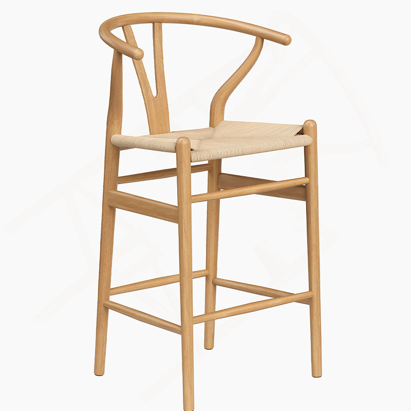 Margo 26" Wood Counter Stool, Beige/Natural