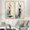 «Teal suprematism Abstract Balance», ensemble de 2 reproductions d'art mural abstraites pour décoration de bureau