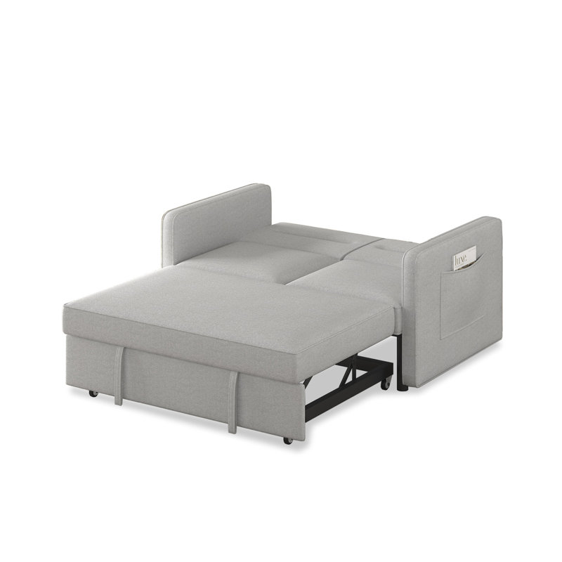 Causeuse-lit escamotable 54,5 po - Dossier réglable, Lin gris