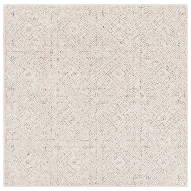 Frederic Hand Tufted Wool Geometric Rug, Square 6'