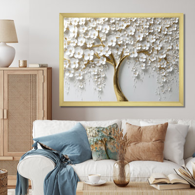 «White Orchid Tree Garden Of Branches III», reproduction d'art sur toile florale (sans texture)