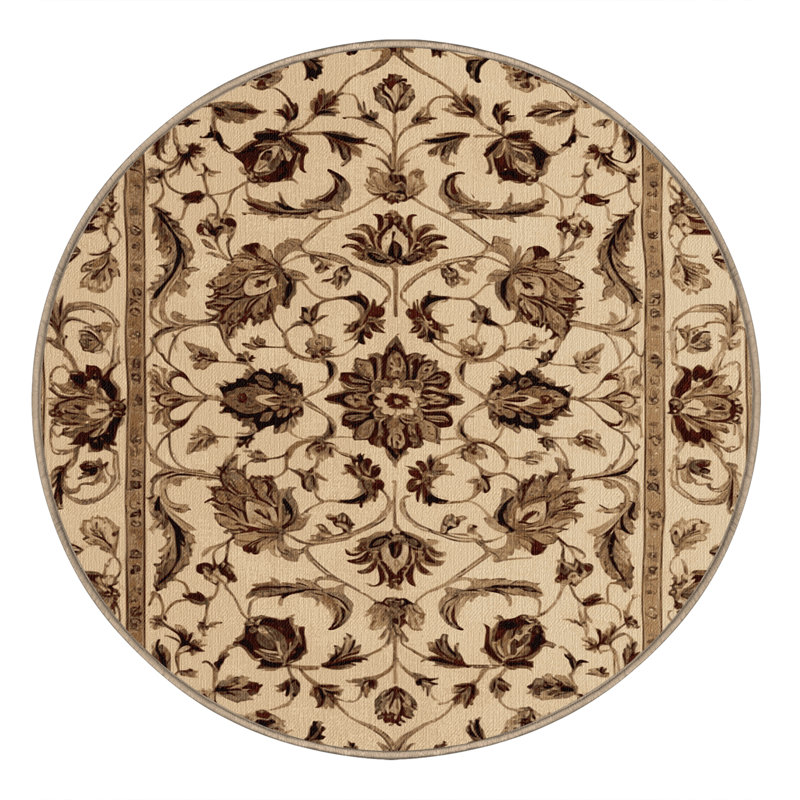 Tapis brun lavable à la machine, Rond 6 pi