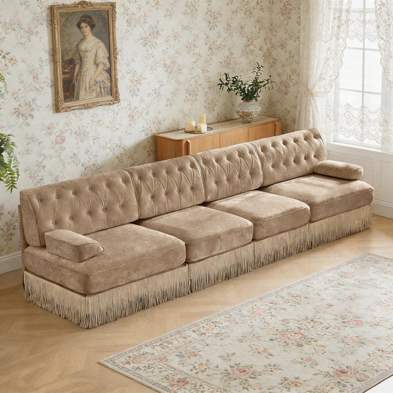 Canapé Chesterfield 135,6 po, Camel