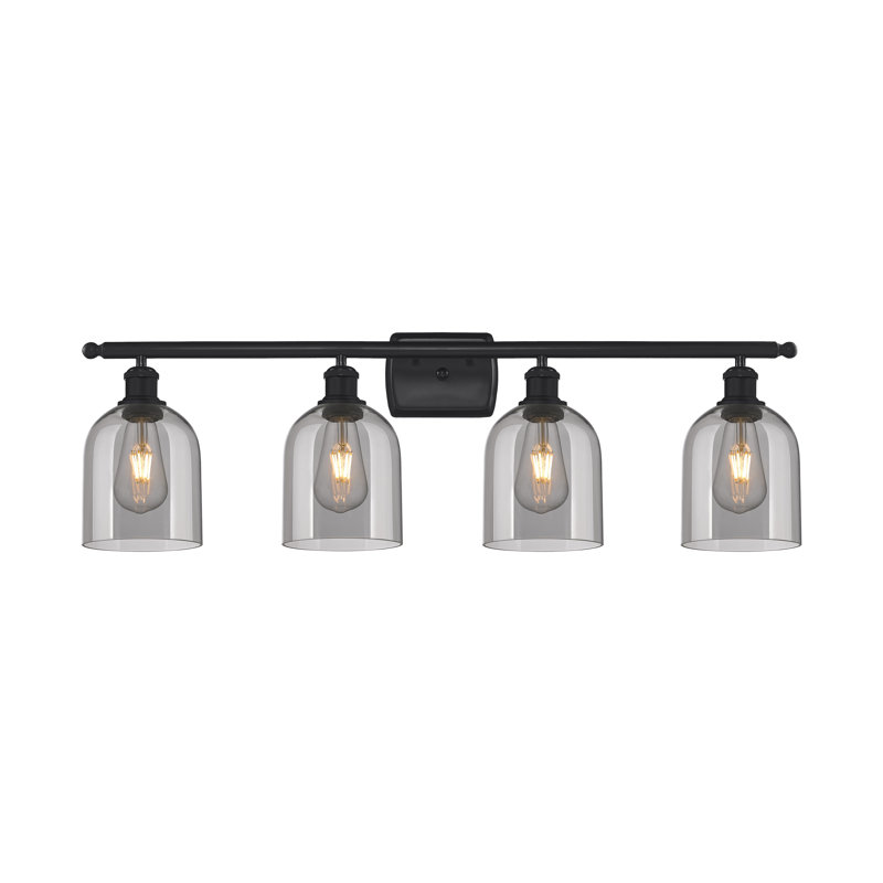 Anacaren 4 - Light Dimmable Vanity Light, Matte Black, Light Smoke