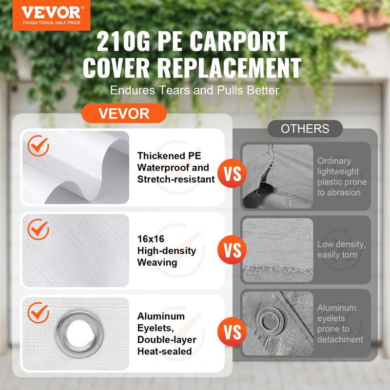 VEVOR White Polyester Replacement Canopy