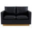Berengarius Leather Loveseat with Gold Stainless Steel Base-647534518