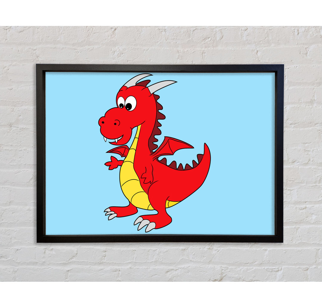 Big Dragon Baby Blue - Einzelner Bilderrahmen Kunstdrucke auf Leinwand