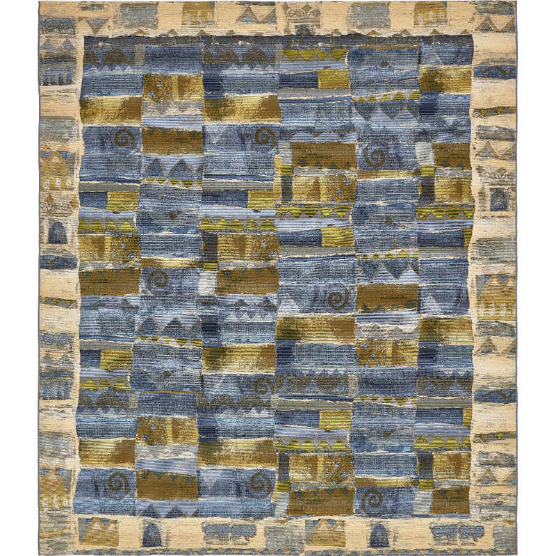 Tapis intérieur / extérieur bleu Newt, Rectangle 10 pi x 12 pi 2 po