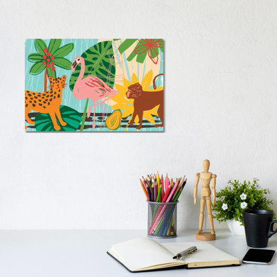 Graphic Jungle Collection 1 Piece Wrapped Canvas Wall Art