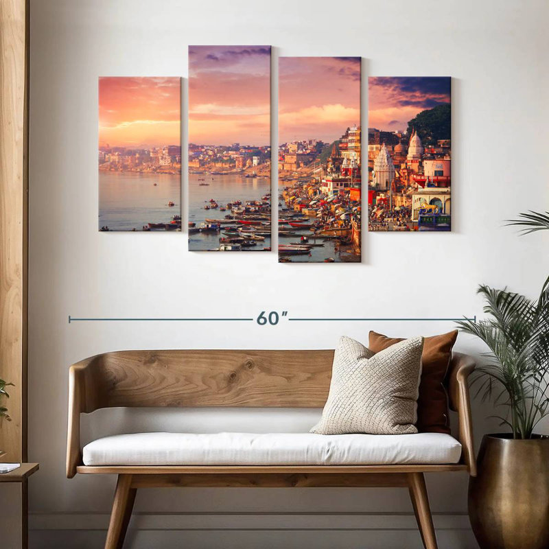 Hannes Varanasi Sunset Skyline, 32" H x 52" W