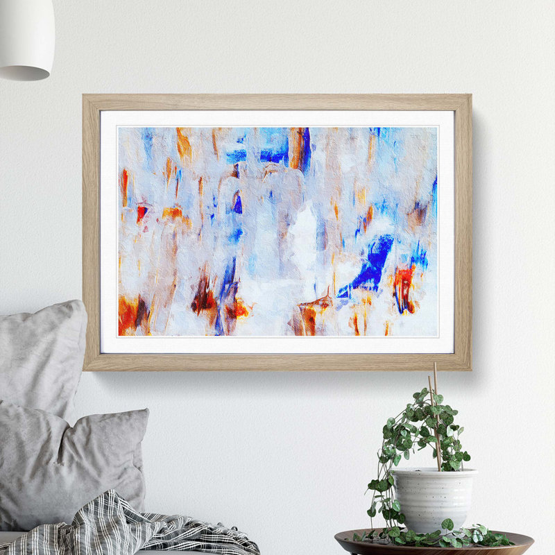 Abstract Vol.34 by S.Johnson - Single Picture Frame Painting, Oak Framed, 45cm H x 63cm W x 2cm D