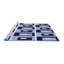 Tapis 100% à motifs lavables à la machine 2989 WSH-PAT975-BLU-1846499136
