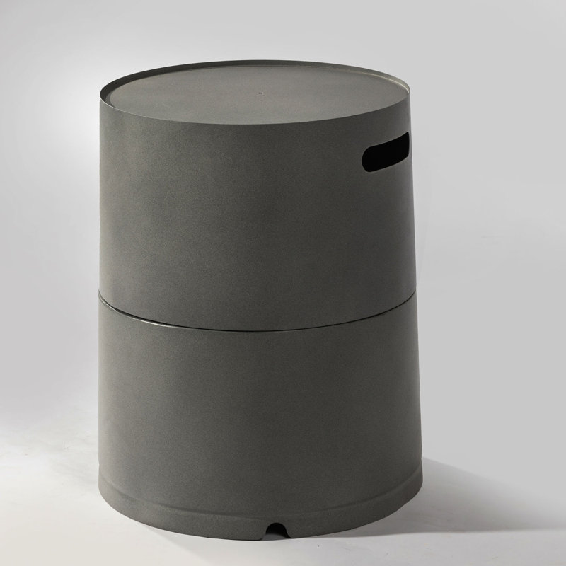 Table d'appoint en acier avec couvercle de réservoir de propane