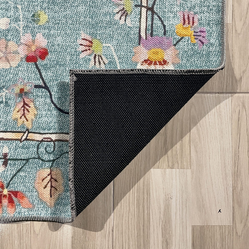 Zelphia Floral Indoor / Outdoor Rug, Rectangle 6'7" x 9'7"