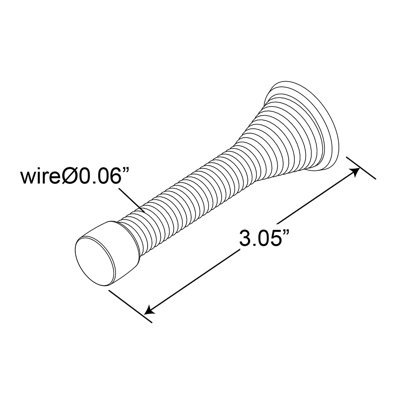 Butoir de porte Prime-Line, 3 po, acier à ressort, finition chromée, base flexible