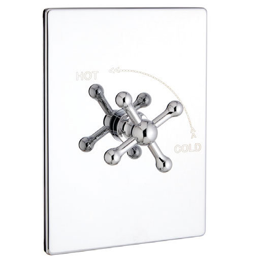 Rectangle Pressure Balance Shower Complete with Valve, Polished Chrome