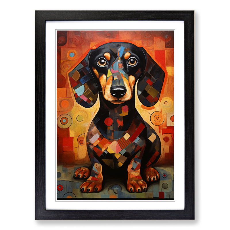 Single Picture Frame Print on Wood, 64cm H x 46cm W, Black Framed
