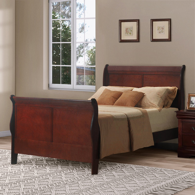 Cavender Sleigh Bed, Queen, Cherry