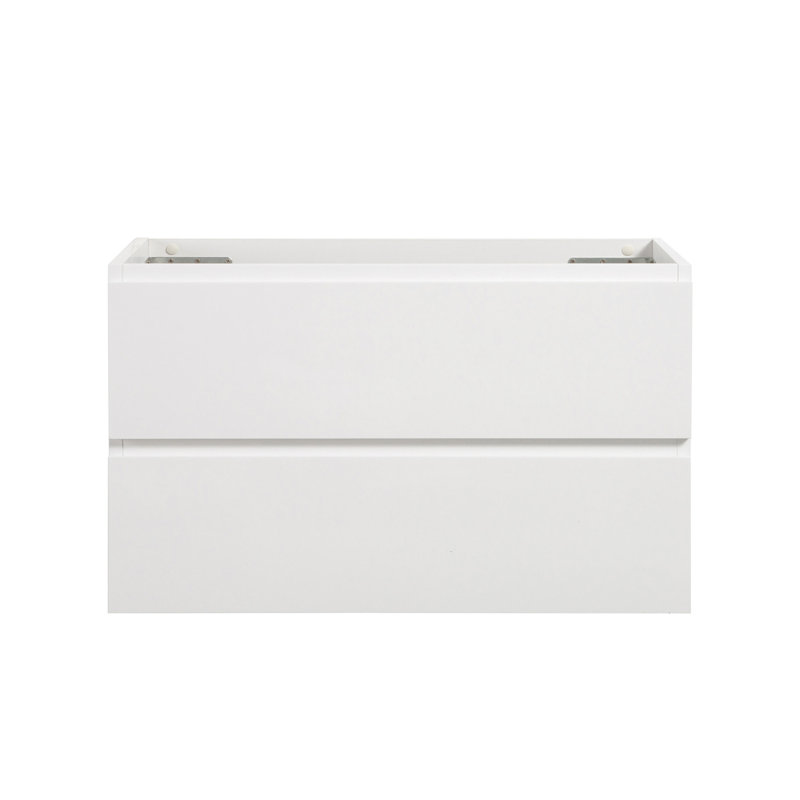 Armoire murale blanche sans lavabo, capacité de rangement supplémentaire de 20%, tiroirs silencieux, poignée à la mode, lavabo en unité fabriquée - blanc, conception plus élégante, matériau