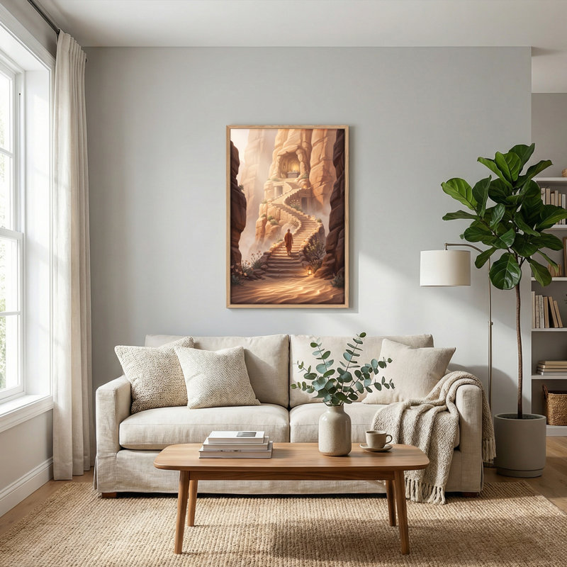 Ensemble de 1 tableau sur toile « Chemin du désert », 24"H x 18"W, Natural