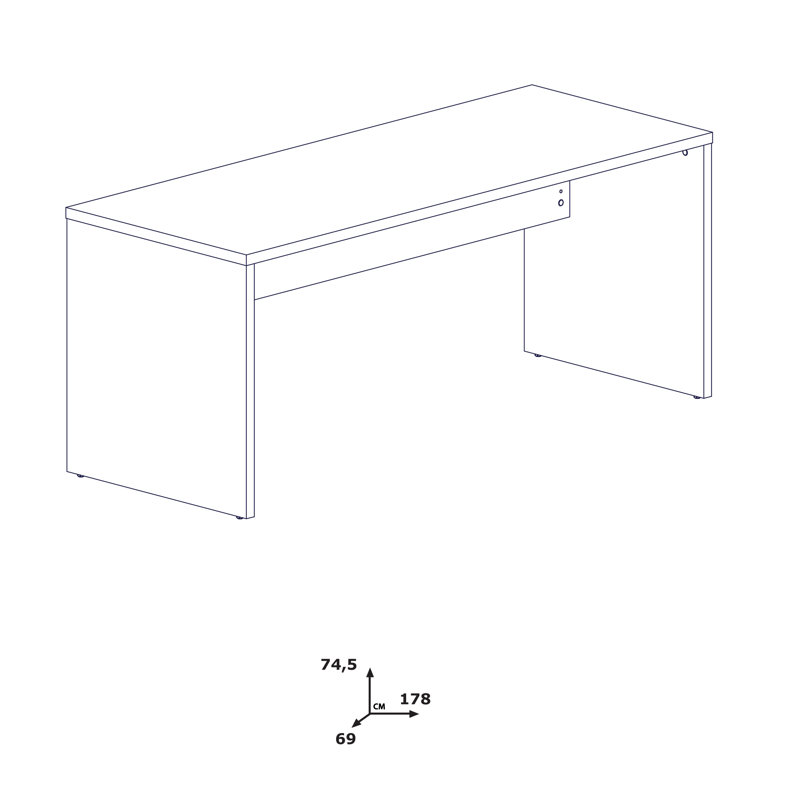 Disegno Writing Desk, 74.5cm H x 178cm W x 69cm D