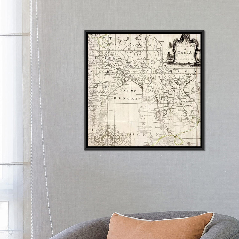 «Old World», impression sur toile, H 18 po x l 18 po x P 1,5 po, Toile avec cadre noir, Pas de tapis