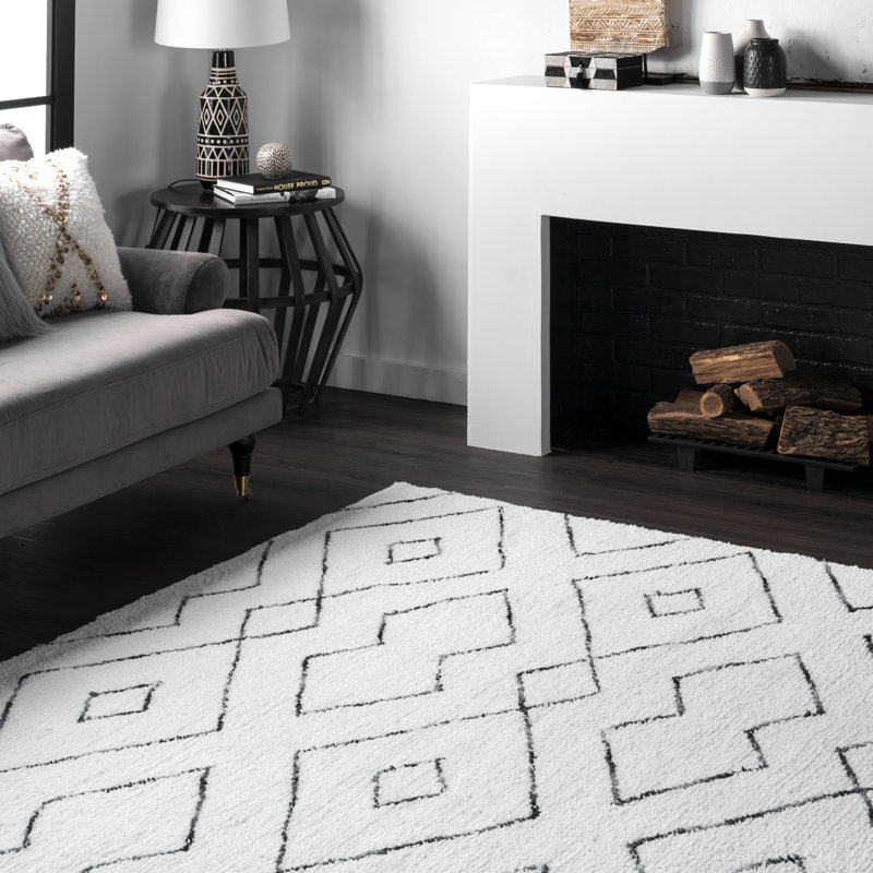 Tapis blanc moelleux Sofie, Rectangle 12 pi x 15 pi