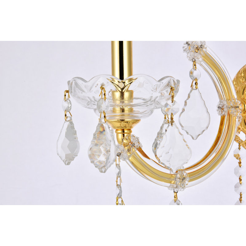 Maria Theresa Mordechay Clear Royal Cut Crystal, 1, Gold, 12" H x 8" W x 8" D