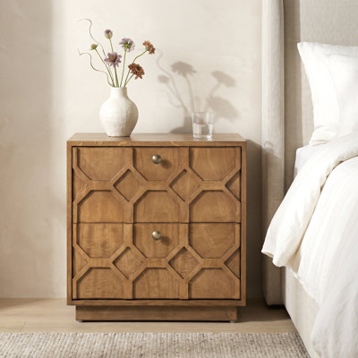 Corwin 2-Drawer Geometric wood
nightstand
