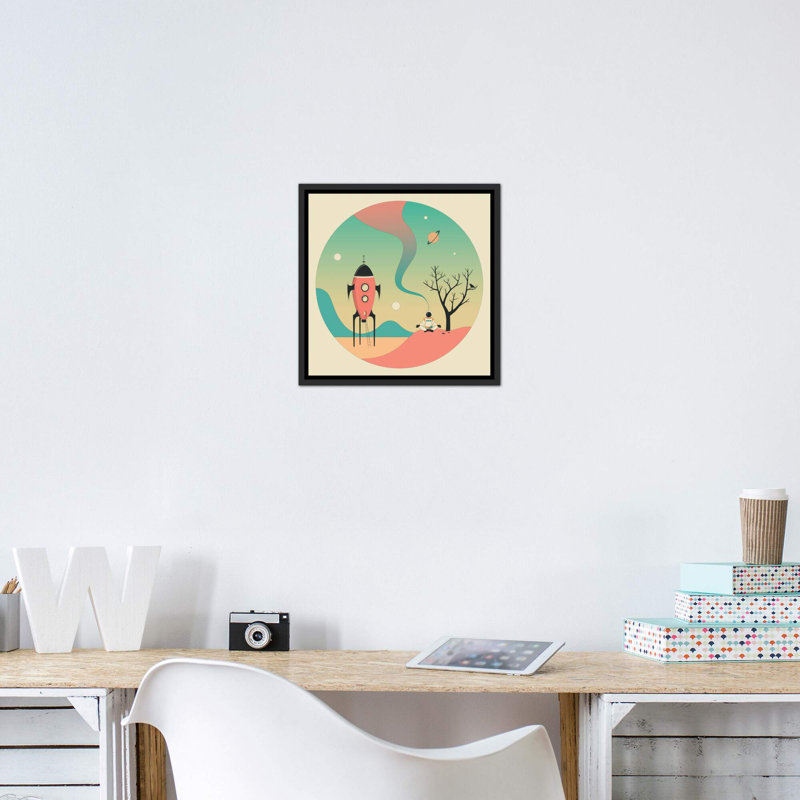 Explorez II, art encadré pour enfants, H 18 po x l 18 po x 1,5 po, Toile avec cadre noir patiné