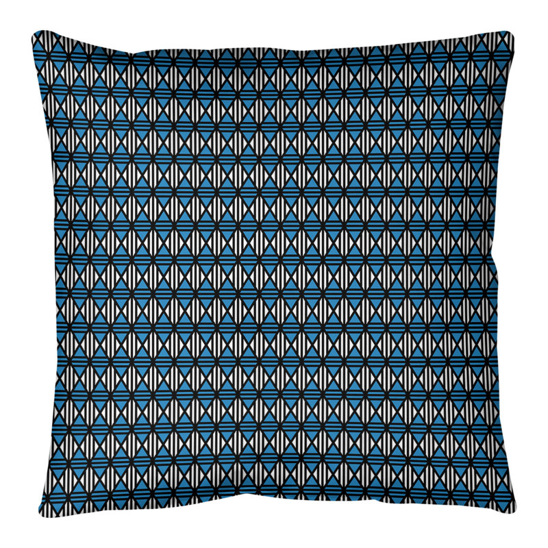 Coussin de sol Katelyn Elizabeth, 28 po x 28 po, Noir / Bleu
