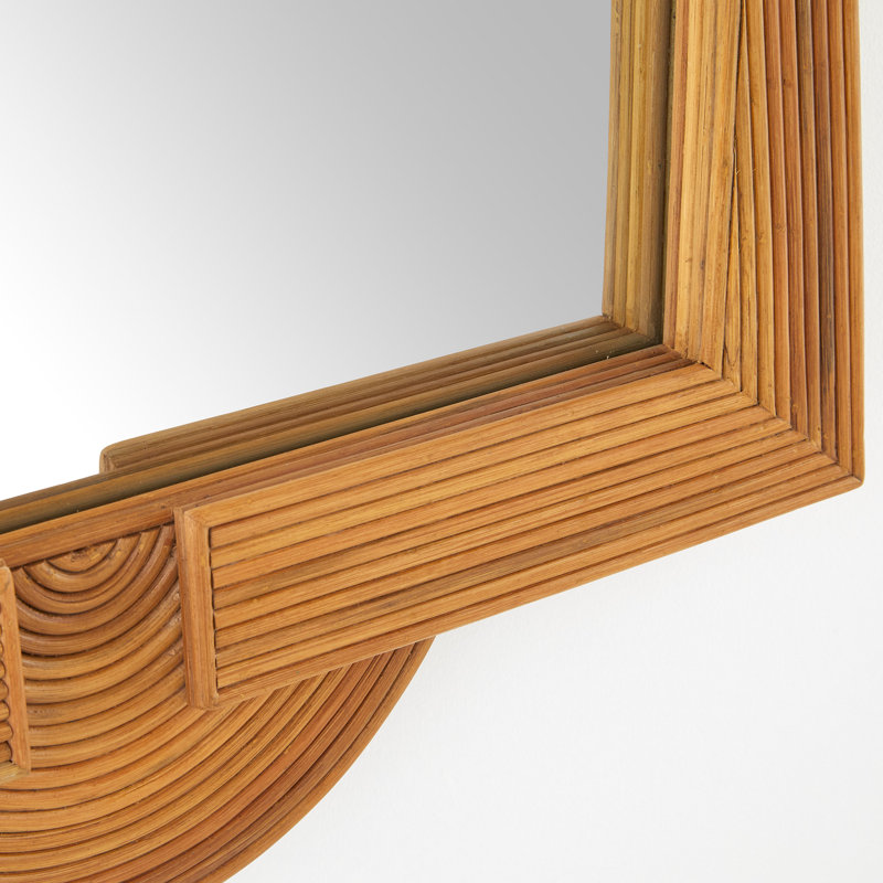 Cypress Free Form Rattan Mirror