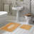 Luxurious Bathmat Set (2 Pieces) - Light Brown, 19.7 x 23.6 inches & 23.6 x 39.4 inches | 100% Polyester, 1500 g/m², 0.6 in Pile Height | Non-Slip Underside, Antibacterial, Easy to Clean Fabric, Machine Washable-1677995197
