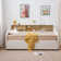 Guinette Upholstered Twin Daybed with Trundle and Headboard Shelf