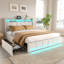 Carlyann Modern Fabric Bed Frame With LED Headboard Storage, USB & Type-C Ports, And Under-Bed Drawers-1629624115-1629624116