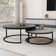 Carbon Steel Nesting Coffee Tables Set - Round Extendable Design with Durable Panel for Living Rooms