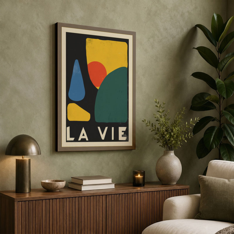 La Vie Art Deco - Wrapped Canvas, 18x12 - 45.7 x 30.5 cm, Sage Border