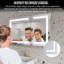 Silver Aluminum Recessed/Surface Mount Lighted Medicine Cabinet With Mirror And Dimming-710103006
